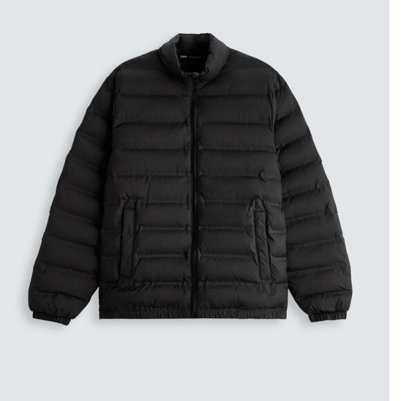 NWT ZARA MENS LIGHT PADDED JACKET PUFFER BLACK M $99 4302 / 520 / 800 - Picture 1 of 8